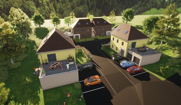 Appartments blocks aerial render